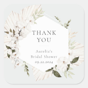 Elegant Bohemian Floral Square Sticker