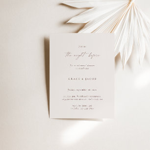 Elegant Bohemian Ivory Minimalist Rehearsal Dinner Invitation
