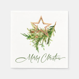 Elegant Bohemian Merry Christmas Composition Napkin