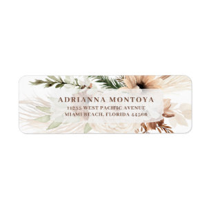 Elegant Bohemian Pampas Wedding Return Address