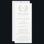 Elegant Bohemian Pastel Floral Wedding Programs<br><div class="desc">Immerse yourself in the charming elegance of our carefully crafted rustic wedding program cards. Featuring intricate watercolor pastel flower blooms, these program cards elevate the sophistication of your wedding celebration. Add a natural botanical touch to your special day with these captivating cards, perfect for enhancing the charm of your bohemian-inspired...</div>