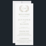 Elegant Bohemian Pastel Floral Wedding Programs<br><div class="desc">Immerse yourself in the charming elegance of our carefully crafted rustic wedding program cards. Featuring intricate watercolor pastel flower blooms, these program cards elevate the sophistication of your wedding celebration. Add a natural botanical touch to your special day with these captivating cards, perfect for enhancing the charm of your bohemian-inspired...</div>