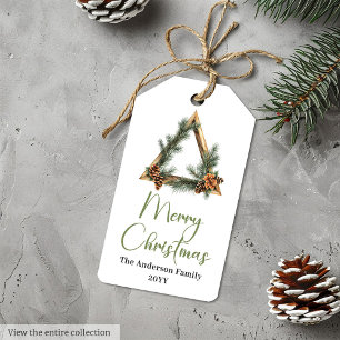 Elegant Bohemian Rustic Botanical Holiday Tags