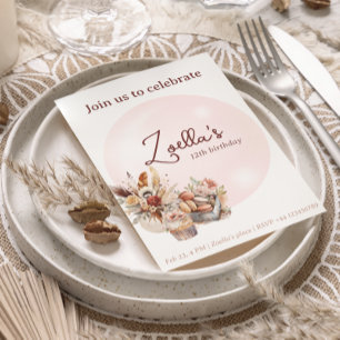 Elegant Bohemian Spring Birthday Par Tea Invitation