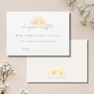 Elegant Bohemian Sun Diaper Raffle Ticket Card