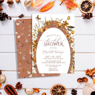 Elegant Bohemian Terracotta Arch Bridal Shower Invitation