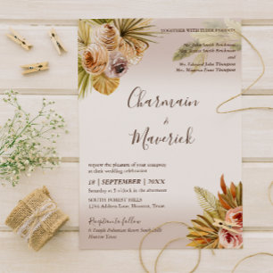 Elegant Bohemian Terracotta Wedding Invitation