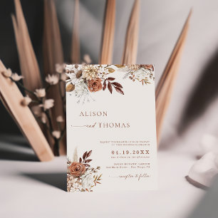 Elegant Bohemian Terracotta Wedding Invitation