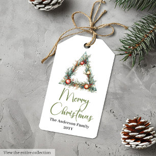 Elegant Bohemian Watercolor Botanical Gift Tag