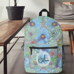 Elegant Bohemian Watercolor Botanicals  Printed Backpack