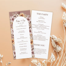 Elegant Bohemian Watercolor Floral Program