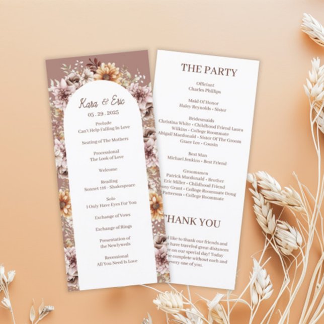 Elegant Bohemian Watercolor Floral Program (Creator Uploaded)