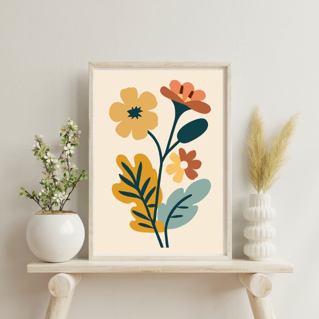 Elegant Boho Abstract Botanical Flower Poster (Creator Uploaded)