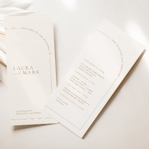 Elegant Boho Arch Minimalist Wedding Program