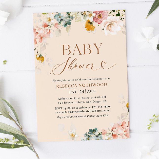 Elegant Boho Baby Shower Invitation (Creator Uploaded)