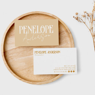 Elegant Boho Beige Neutral Minimal Modern Trendy   Business Card