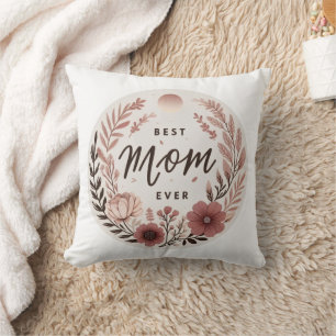 Elegant Boho Best Mum Ever Sticker - Pink Floral W Cushion