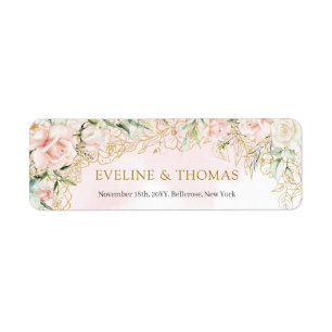Elegant boho blush floral gold glitter sage