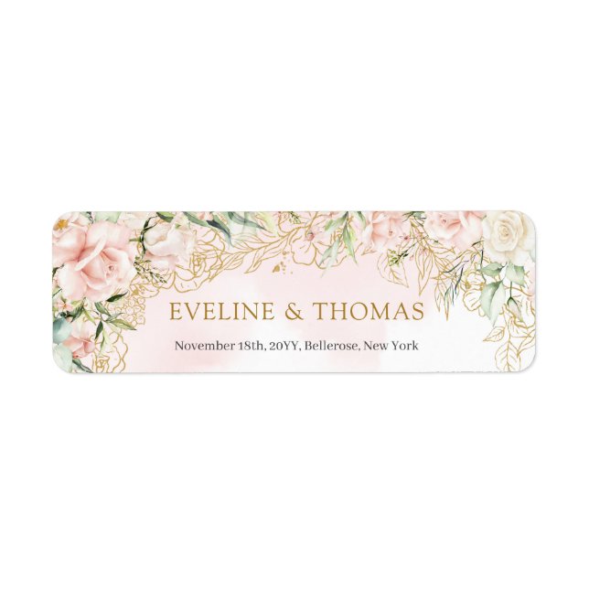 Elegant boho blush floral gold glitter sage (Front)