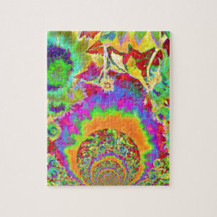 Elegant boho bohemian retro sunflowers  jigsaw puzzle