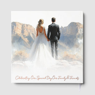 Elegant Boho Botanical Custom Monogram Wedding Guest Book