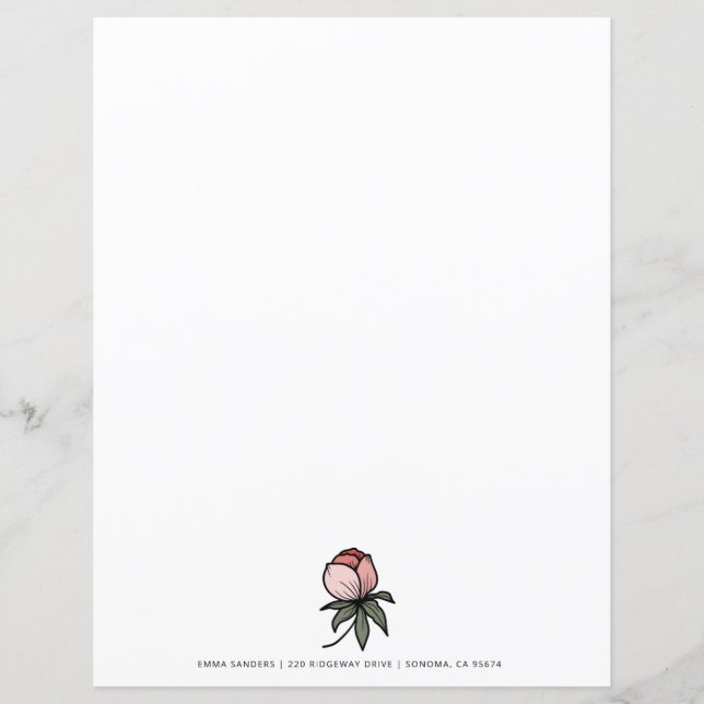 Elegant Boho Botanical Floral Pink  (Front)