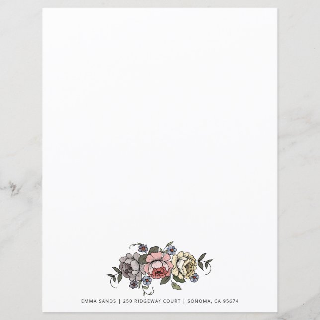 Elegant Boho Botanical Floral Pink Personalised (Front)