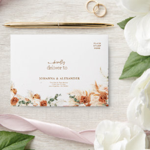 Elegant Boho Botanical Terracotta Wedding  Envelope