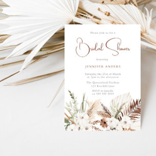 Elegant Boho Bridal Shower Floral Invitation