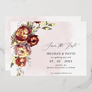 Elegant Boho Burgundy Blush Floral Wedding