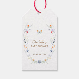 Elegant Boho Butterfly Wildflower Baby Shower  Gift Tags
