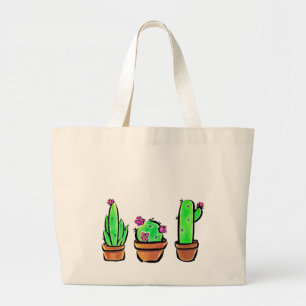 Elegant boho Cactus cacti succulents  Large Tote Bag