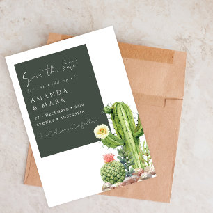 Elegant Boho Cactus Desert Succulent Save the date