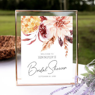 Elegant Boho Chic Bridal Shower Welcome Sign