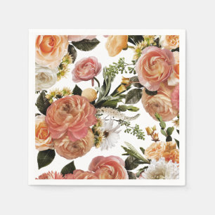Elegant Boho Chic Floral Bridal Shower Napkins