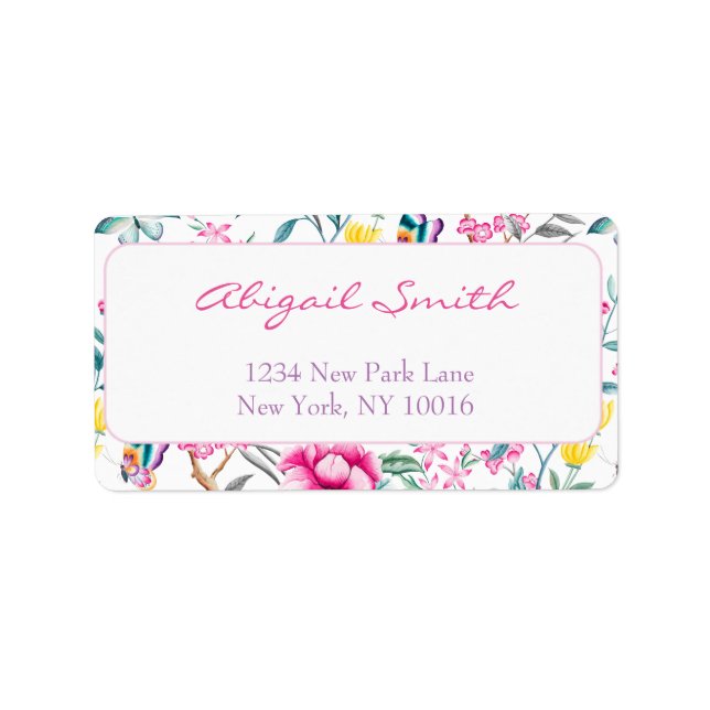 Elegant, Boho Chic Floral Label (Front)