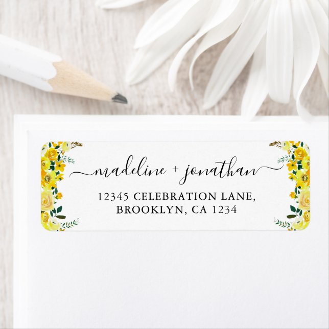 Elegant Boho Chic Floral Mustard Yellow Watercolor (Insitu)