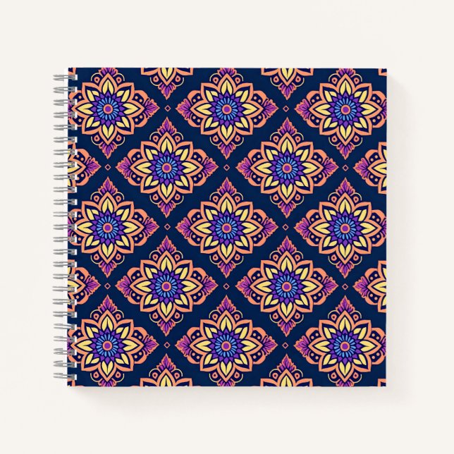 Elegant Boho Chic Floral Pattern  Notebook (Front)