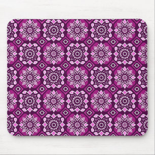 Elegant Boho Chic Geometric Floral Pattern Mouse Mat