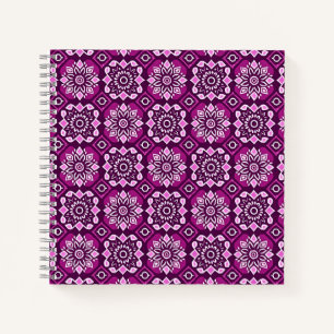 Elegant Boho Chic Geometric Floral Pattern Notebook