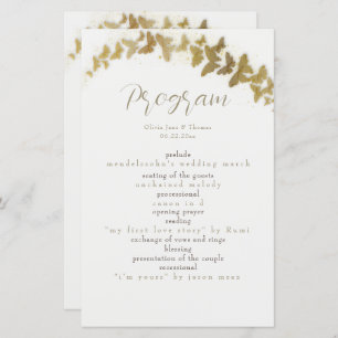 Elegant Boho Chic Gold Butterflies Simple Wedding