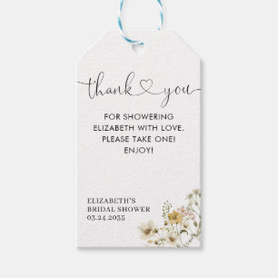Elegant Boho Chic Wildflower Floral Thank You Gift Tags