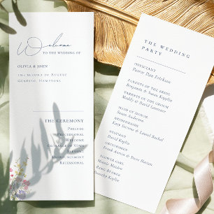 Elegant Boho Chic Wildflowers Wedding Program