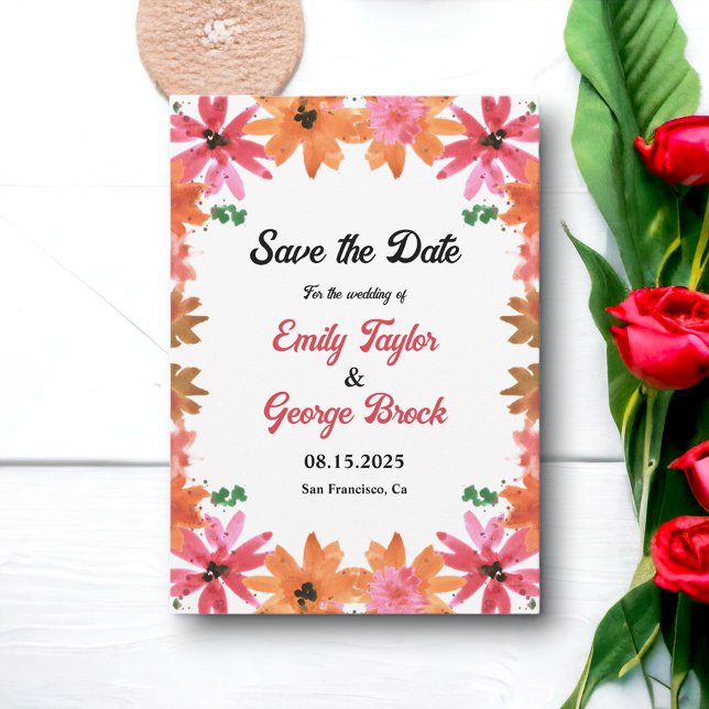 Elegant Boho Country Roses Floral Fall Wedding Save The Date (Creator Uploaded)