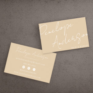Elegant Boho Cream Neutral Chic Minimalist Modern  Business Card