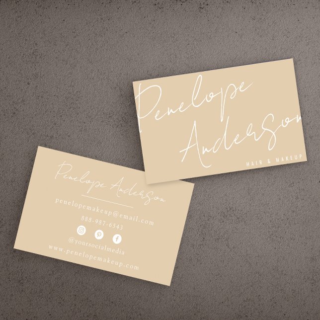 Elegant Boho Cream Neutral Chic Minimalist Modern  Business Card (Creator Uploaded)
