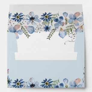 Elegant Boho Dusty Blue Florals 5x7 Card Envelope