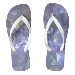 Elegant boho dusty light purple florals flowers  flip flops