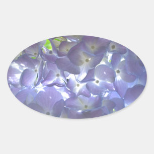 Elegant boho dusty light purple florals flowers  oval sticker