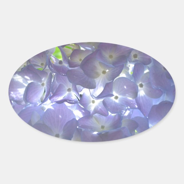 Elegant boho dusty light purple florals flowers  oval sticker (Front)